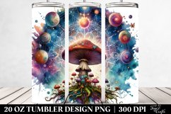 Vibrant Magical Mushroom Clipart, Transparent 20 Oz Tumbler Product Image 2