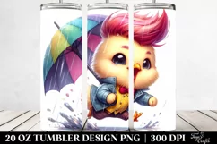 Excited Baby Chicken Raincoat Tumbler Product Image 2
