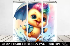 Excited Baby Chicken Raincoat Tumbler Product Image 2