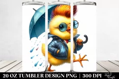 Excited Baby Chicken Raincoat Tumbler Product Image 2