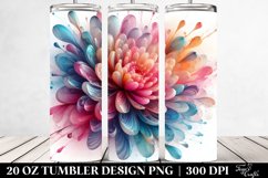 Abstract Vibrant Pastel Chrysanthemum | 20 oz Tumbler Product Image 2