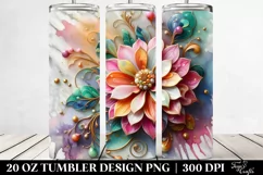 Colorful Zinnia on Marble-like Background with Gold Product Image 2