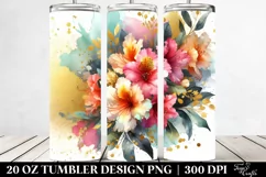 Abstract Gold Foil Bouquet | 20 oz Tumbler Product Image 2