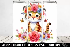 Tiger Flower Crown | 20 oz Tumbler Product Image 2