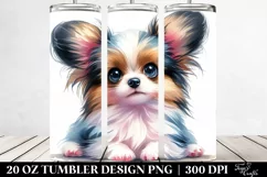 Cute Papillon with Expressive Look 20 Oz Tumbler Product Image 2