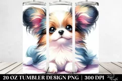 Cute Papillon with Expressive Look 20 Oz Tumbler Product Image 2