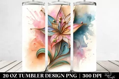Abstract Lily Stained , High-Res 20 Oz Tumbler Product Image 2
