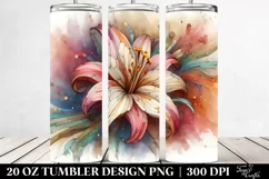 Abstract Lily Stained , High-Res 20 Oz Tumbler Product Image 2