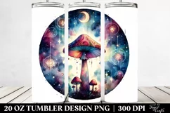 Vibrant Magical Mushroom Clipart, Transparent 20 Oz Tumbler Product Image 2