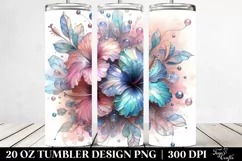 Abstract Shiny Hibiscus 20 Oz Tumbler Product Image 2