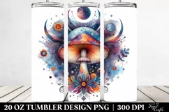 Vibrant Magical Mushroom Clipart, Transparent 20 Oz Tumbler Product Image 2