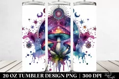 Vibrant Magical Mushroom Clipart, Transparent 20 Oz Tumbler Product Image 2