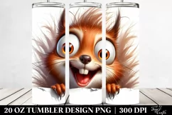 Funny Crazy Watercolor Squirrel | 20 oz Tumbler Product Image 2