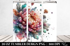 20 Oz Tumbler Sublimation | Shiny Chrysanthemum with Product Image 2