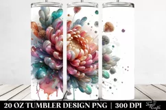 20 Oz Tumbler Sublimation | Shiny Chrysanthemum with Product Image 2