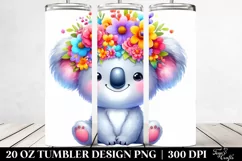 Vibrant Koala with Flower Crown 20 Oz Tumbler Product Image 2