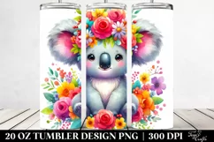 Cartoon Koala with Flower Crown, High-Quality Clipart Product Image 2
