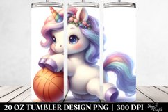 20 Oz Tumbler Sublimation | Cute Baby Unicorn Playing Product Image 2
