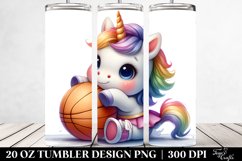 20 Oz Tumbler Sublimation | Cute Baby Unicorn Playing Product Image 2