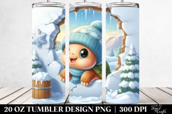 Cute Baby Turtle in Winter 20 Oz Tumbler Product Image 2