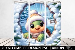 Cute Baby Turtle in Winter 20 Oz Tumbler Product Image 2