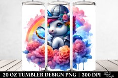 colorful Detective Baby Unicorn. 20 Oz Tumbler Design Product Image 2