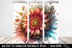 Stained Gerbera with Golden Insertions | 20 oz Tumbler Product Image 2