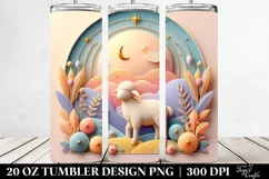 3D Pastel Lamb Winter Scene 20 Oz Tumbler Product Image 2