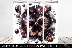 Detailed Glossy Pansy with Metallic Insertions | 20 oz Product Image 2