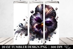 Detailed Glossy Pansy with Metallic Insertions | 20 oz Product Image 2