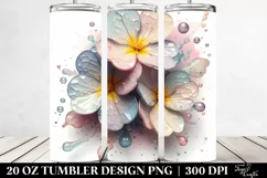 Abstract Wooden Primrose Art, Transparent 20 Oz Tumbler Product Image 2
