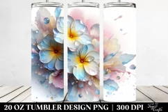 Abstract Pastel Primrose Art, Transparent 20 Oz Tumbler Product Image 2