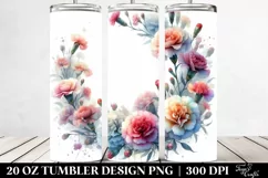 Colorful Glossy Carnation Floral Frame | 20 oz Tumbler Product Image 2