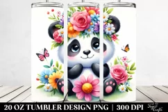 Panda Flower Crown | 20 oz Tumbler Product Image 2