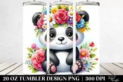 Panda Flower Crown | 20 oz Tumbler Product Image 2