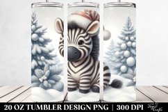 Retro Zebra by Christmas Tree, Transparent 20 Oz Tumbler Product Image 2
