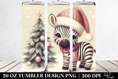 Retro Zebra by Christmas Tree, Transparent 20 Oz Tumbler Product Image 2