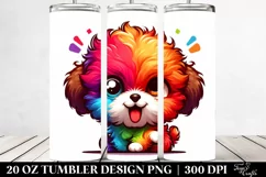 Cute Bichpoo Winking Clipart, High-Res 20 Oz Tumbler Product Image 2