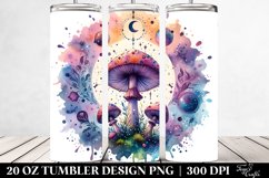 Vibrant Magical Mushroom Clipart, Transparent 20 Oz Tumbler Product Image 2