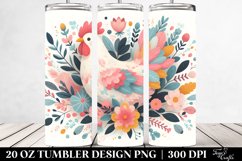 colorful, pastel, chickenfloral, white, centered | 20 Oz Product Image 2
