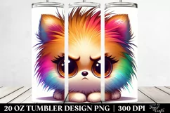 Colorful Cartoon Pomeranian with Big Eyes | 20 oz Tumbler Product Image 2