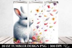 Rabbit Tumbling with Spring Petals | 20 oz Tumbler Product Image 2