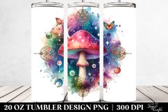 Vibrant Magical Mushroom Clipart, Transparent 20 Oz Tumbler Product Image 2