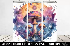 Vibrant Magical Mushroom Clipart, Transparent 20 Oz Tumbler Product Image 2