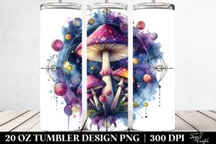 Vibrant Magical Mushroom Clipart, Transparent 20 Oz Tumbler Product Image 2