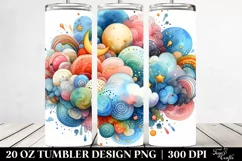 White Background Watercolor Cloud | 20 Oz Tumbler Product Image 2