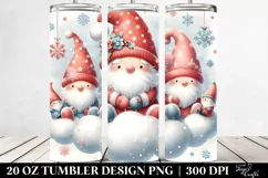 Cute Christmas Santa Gnomes Digital Painting | 20 oz Tumbler Product Image 2