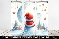 Vibrant Winter Santa Moon Digital Painting | 20 oz Tumbler Product Image 2
