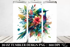 Abstract Floral Bird. 20 Oz Tumbler Design Product Image 2