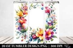 20 Oz Tumbler Sublimation | Colorful Watercolor Frame with Product Image 2